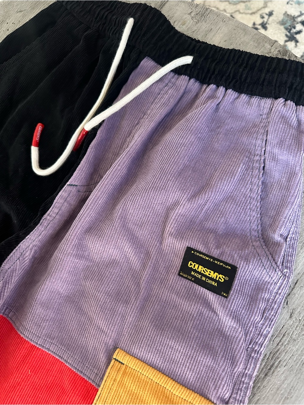Colorblock Corduroy Cargo Pants - Multicolor - Picture 2 of 10
